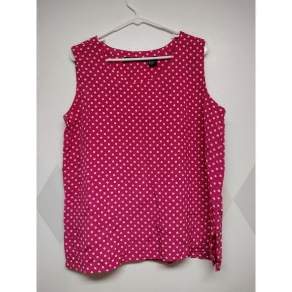 Savannah silk raspberry polka dot tank - Picture 1 of 7